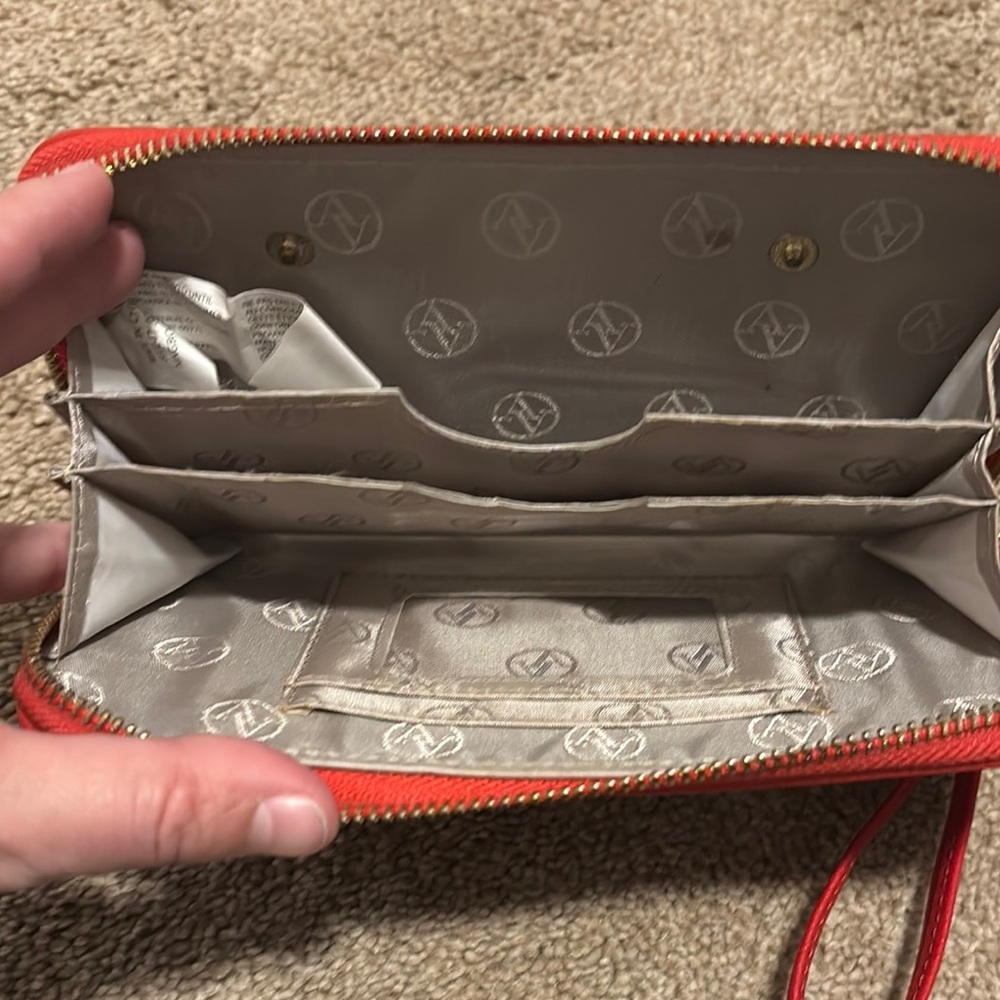 Adrienne Vittadini Red wristlet Wallet with smaller key pouch - Picture 7 of 7